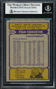 Fran Tarkenton Autographed 1979 Topps Card #200 Minnesota Vikings Beckett BAS #19208111