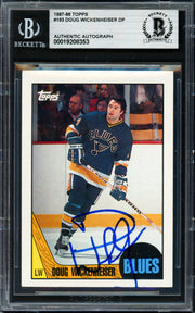 Doug Wickenheiser Autographed 1987-88 Topps Card #193 St. Louis Blues Beckett BAS #19208353