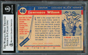 Larry Wilson Autographed 1954-55 Topps Card #40 Chicago Black Hawks Beckett BAS #19207579