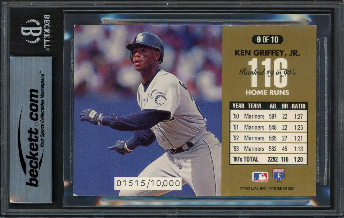 Ken Griffey Jr. Autographed 1994 Donruss Dominators 3.5x5 Card #9 Seattle Mariners Beckett BAS #19214589