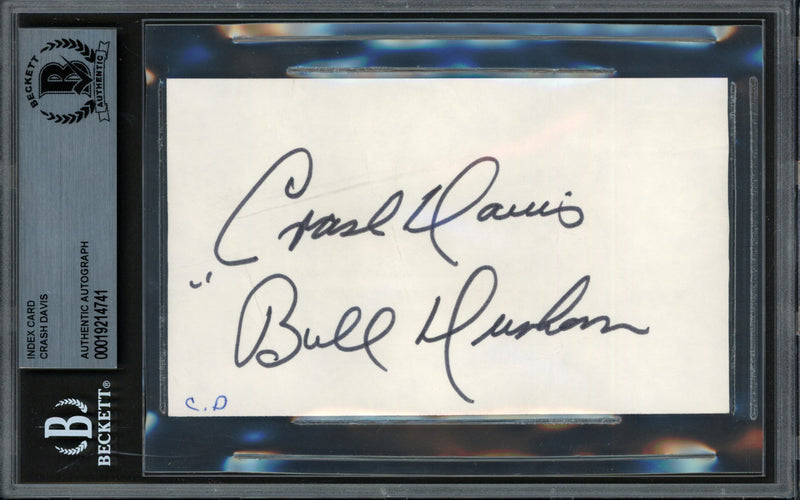 Crash Davis Autographed 3x5 Index Card Bull Durham Beckett BAS #19214741