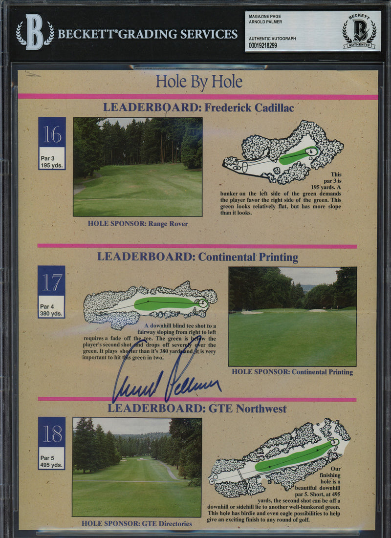 Arnold Palmer Autographed 8x10 Magazine Page Beckett BAS #19218299