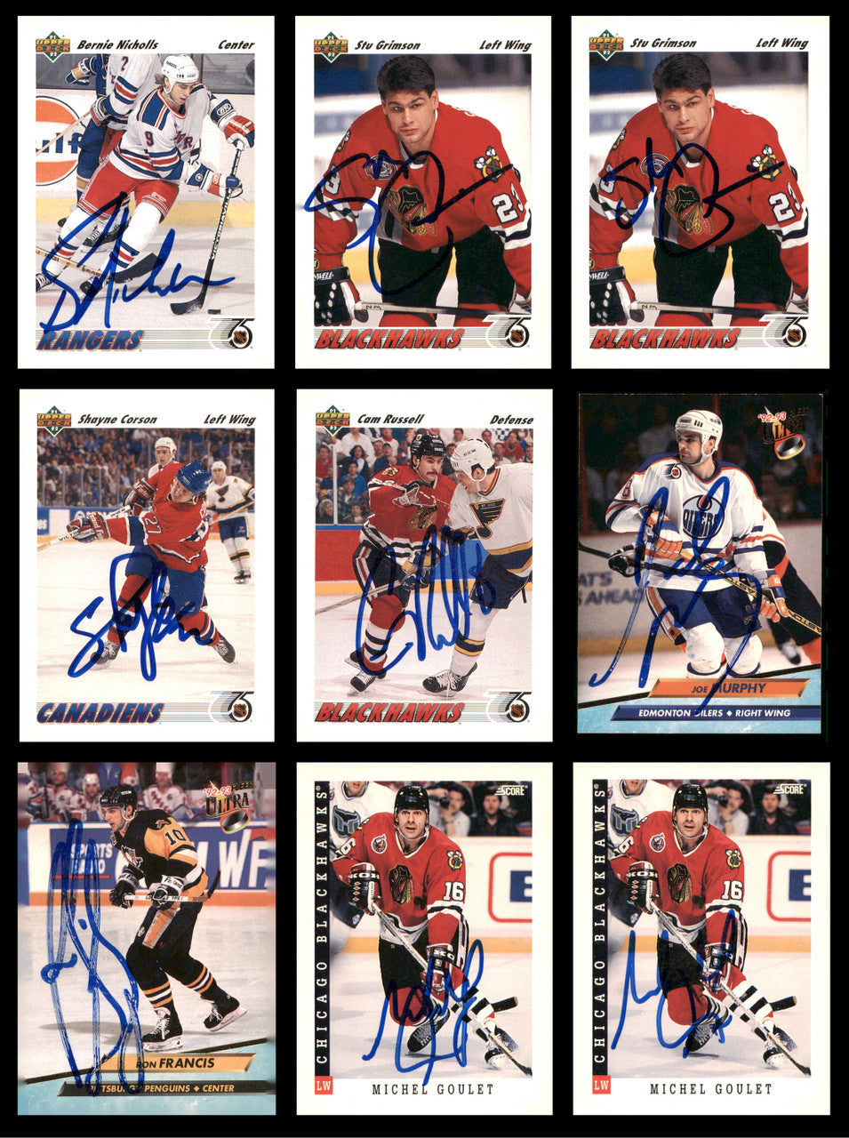 1987-1993 Hockey Autographed Cards (100 Count Lot) SKU #257850