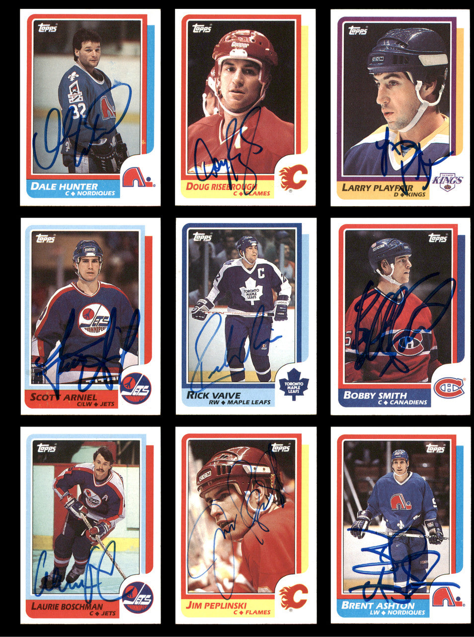1986-87 Topps Hockey Autographed Cards (85 Count Lot - All Different) SKU #257858