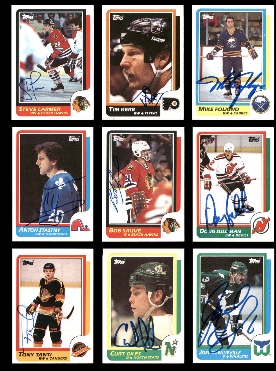 1986-87 Topps Hockey Autographed Cards (85 Count Lot - All Different) SKU #257858