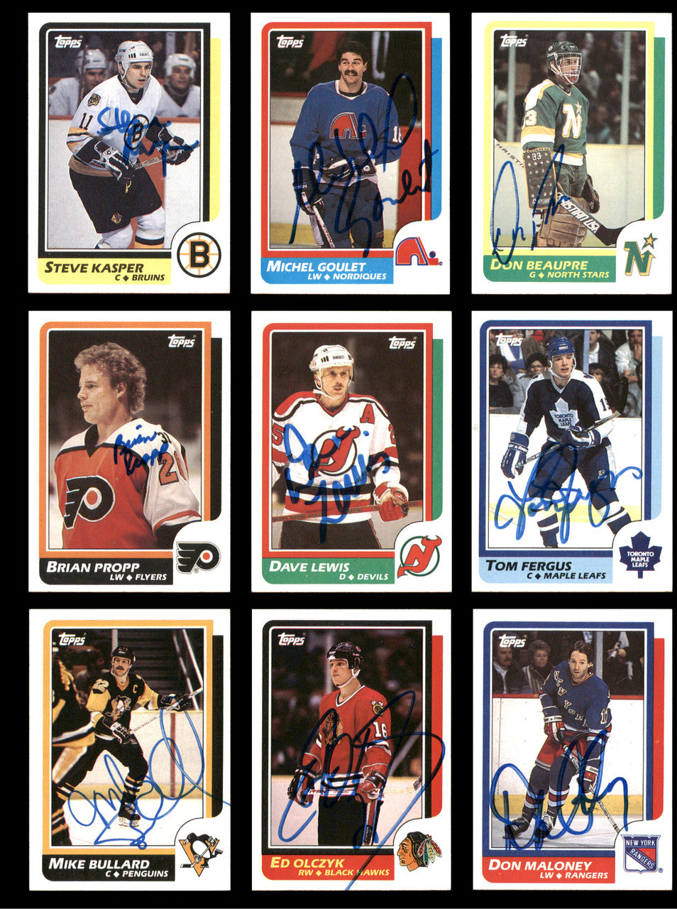1986-87 Topps Hockey Autographed Cards (85 Count Lot - All Different) SKU #257858