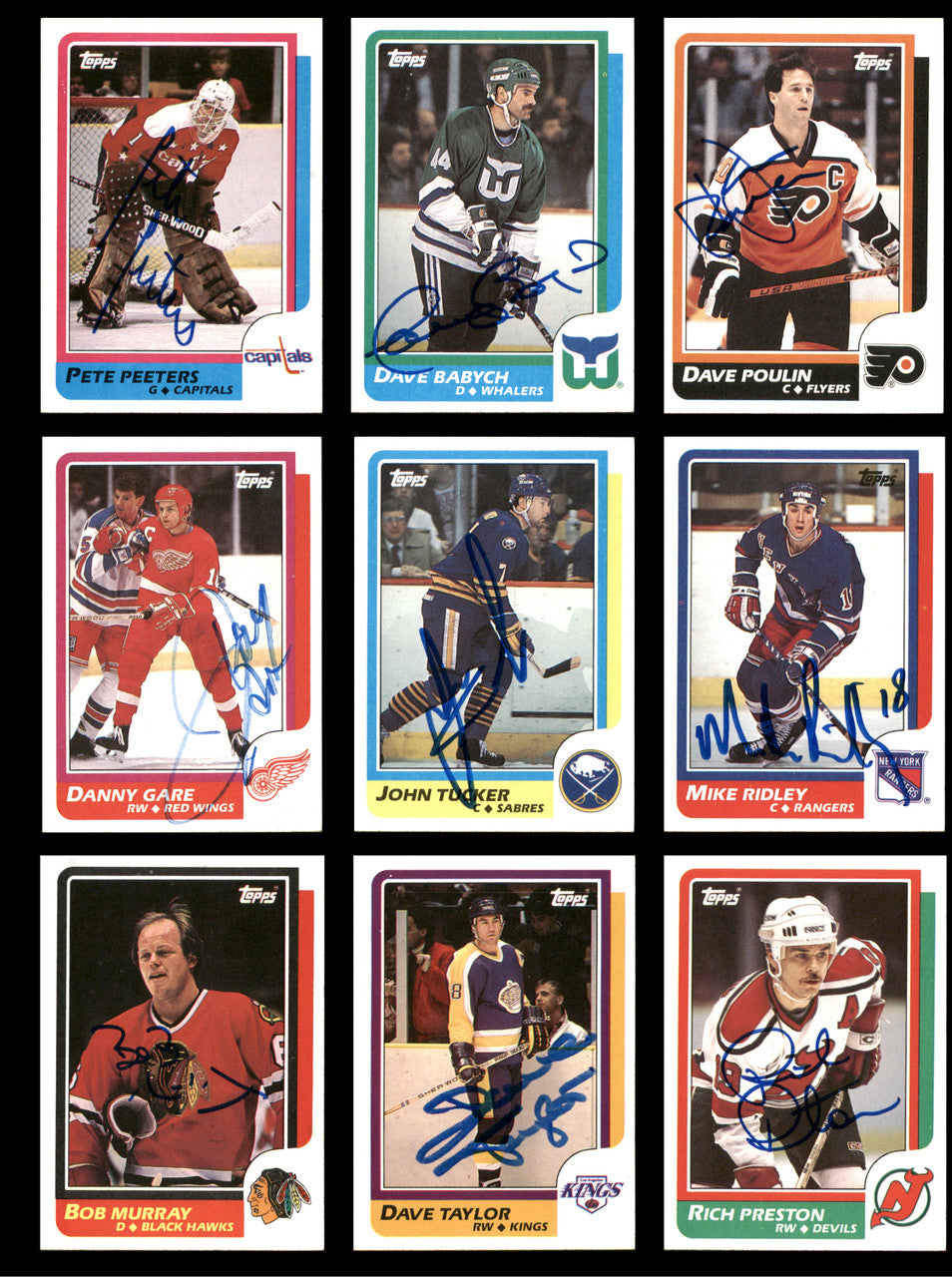 1986-87 Topps Hockey Autographed Cards (85 Count Lot - All Different) SKU #257858