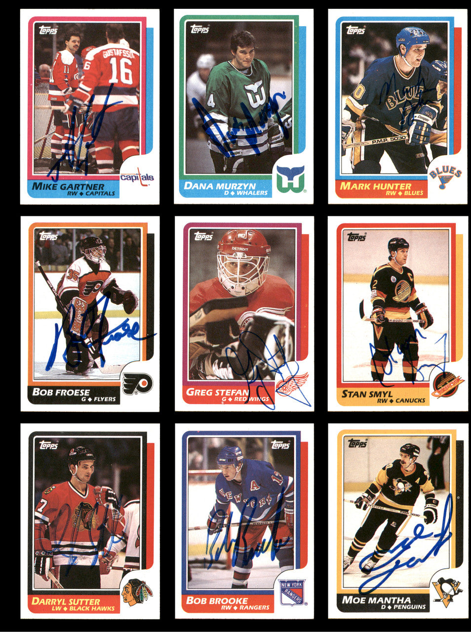 1986-87 Topps Hockey Autographed Cards (85 Count Lot - All Different) SKU #257858