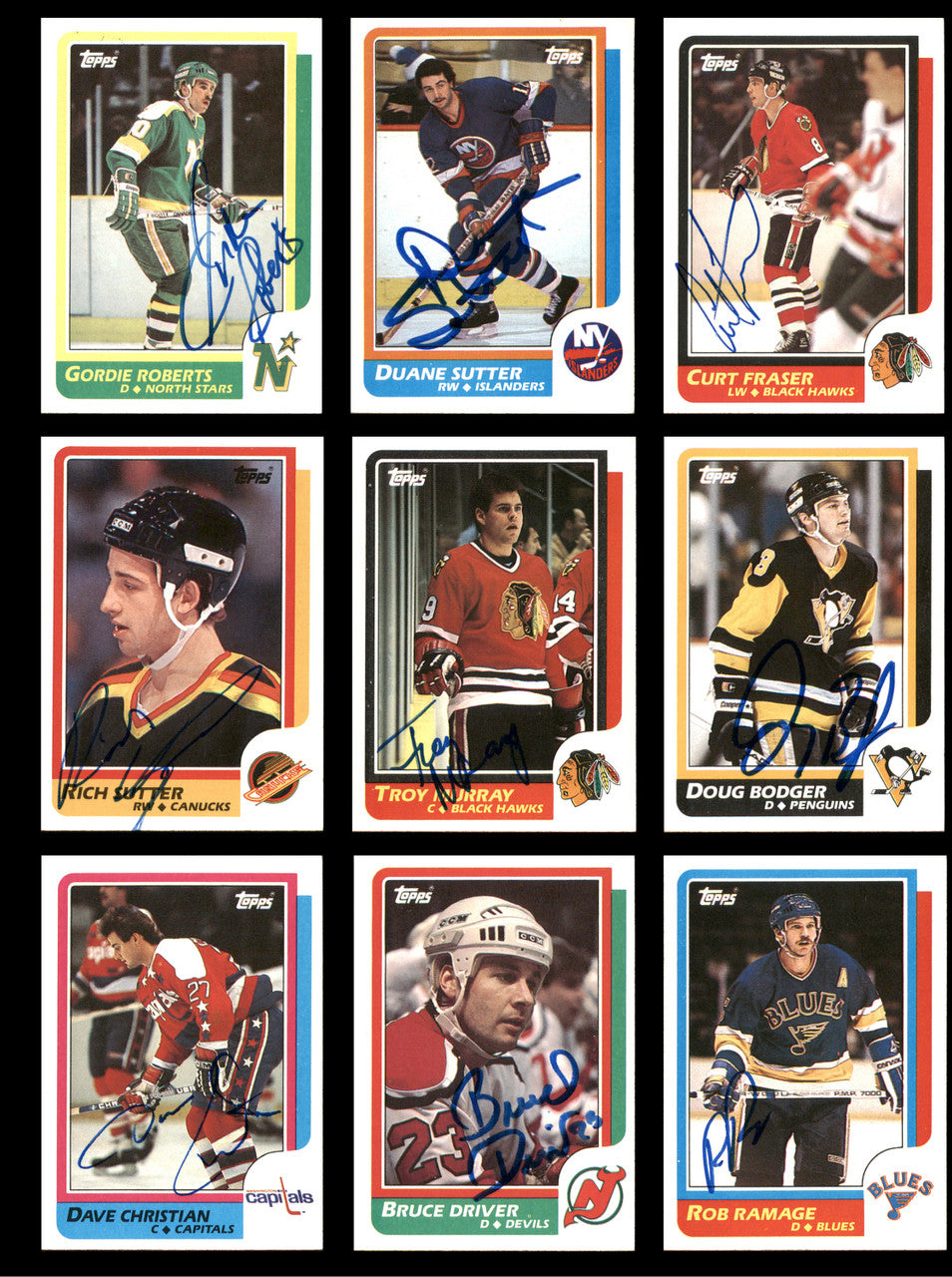 1986-87 Topps Hockey Autographed Cards (85 Count Lot - All Different) SKU #257858