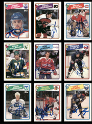 1988-89 Topps Hockey Autographed Cards (82 Count Lot - All Different) SKU #257860