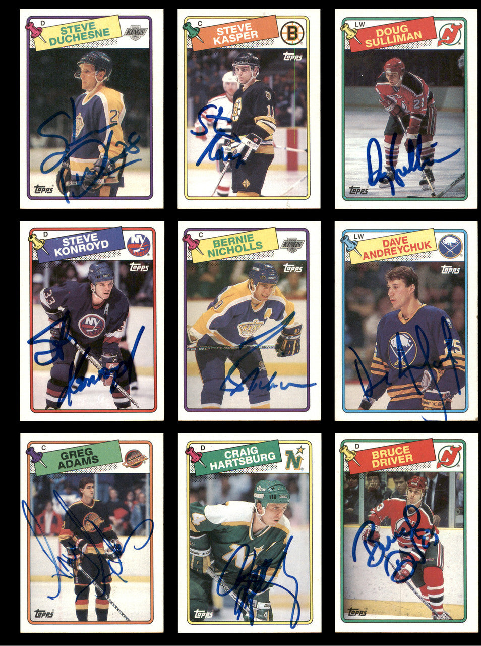 1988-89 Topps Hockey Autographed Cards (82 Count Lot - All Different) SKU #257860