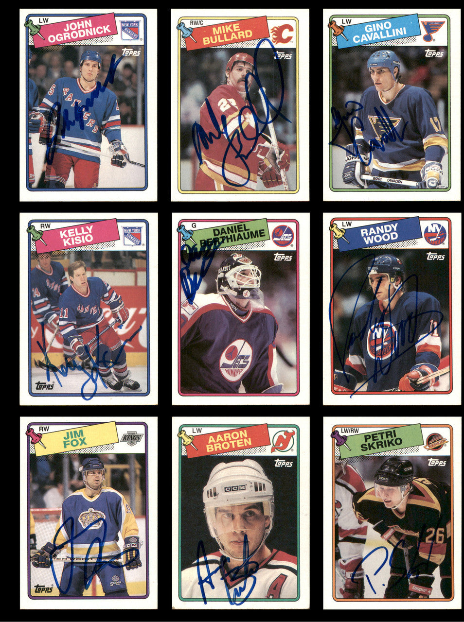 1988-89 Topps Hockey Autographed Cards (82 Count Lot - All Different) SKU #257860