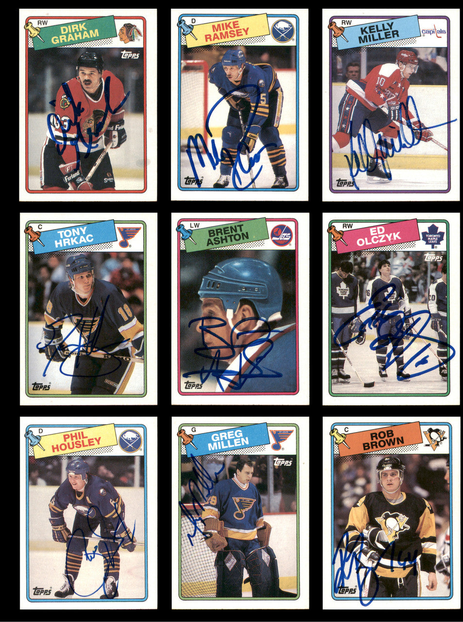 1988-89 Topps Hockey Autographed Cards (82 Count Lot - All Different) SKU #257860