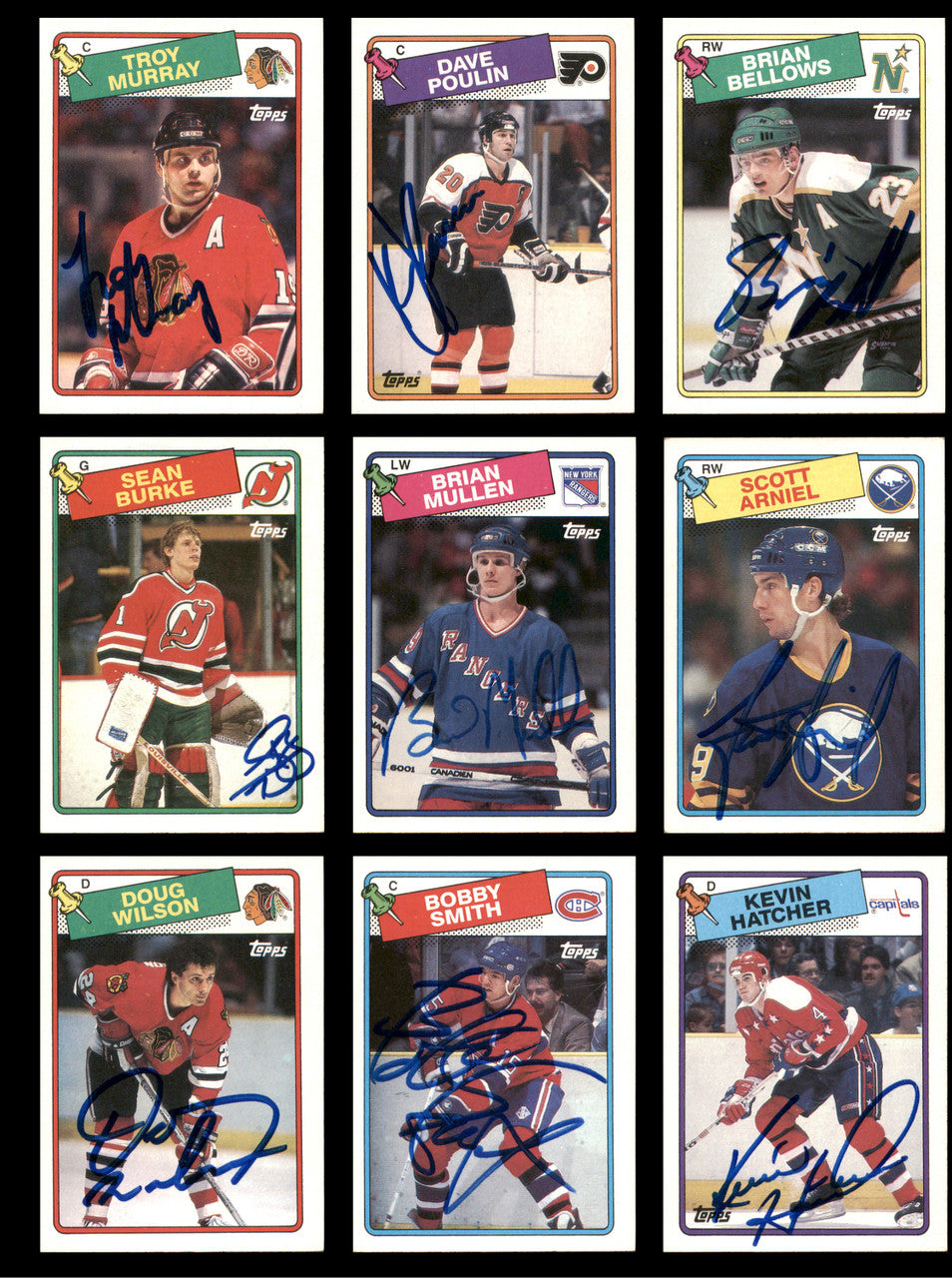 1988-89 Topps Hockey Autographed Cards (82 Count Lot - All Different) SKU #257860