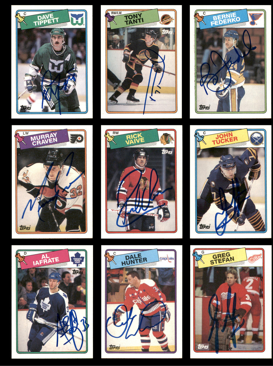 1988-89 Topps Hockey Autographed Cards (82 Count Lot - All Different) SKU #257860