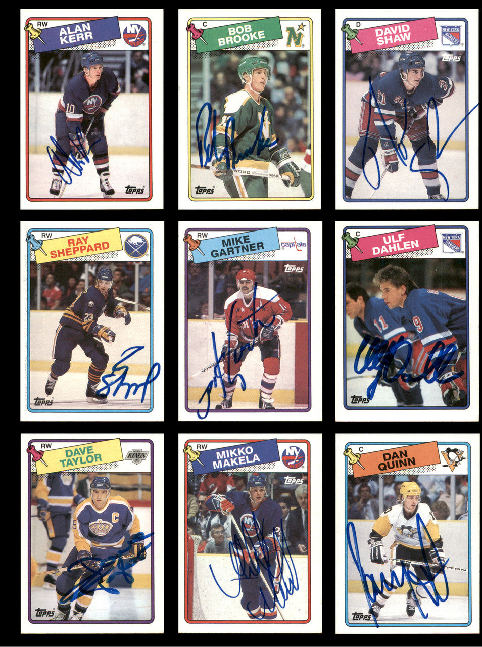 1988-89 Topps Hockey Autographed Cards (82 Count Lot - All Different) SKU #257860