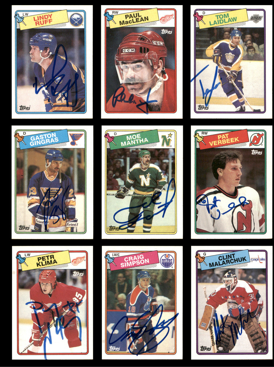 1988-89 Topps Hockey Autographed Cards (82 Count Lot - All Different) SKU #257860