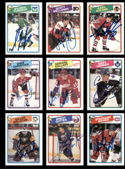 1988-89 Topps Hockey Autographed Cards (82 Count Lot - All Different) SKU #257860