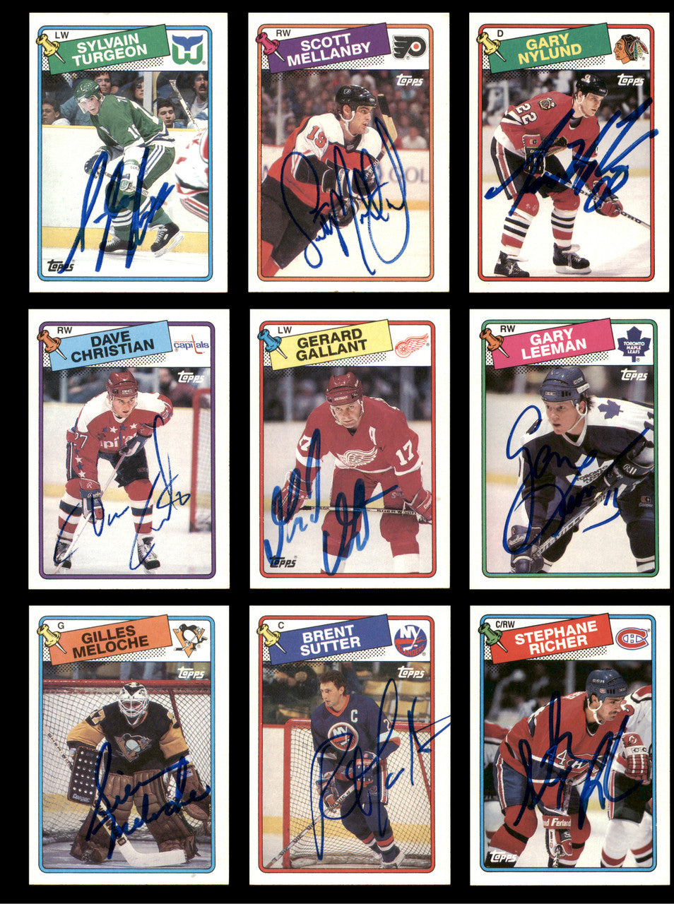 1988-89 Topps Hockey Autographed Cards (82 Count Lot - All Different) SKU #257860