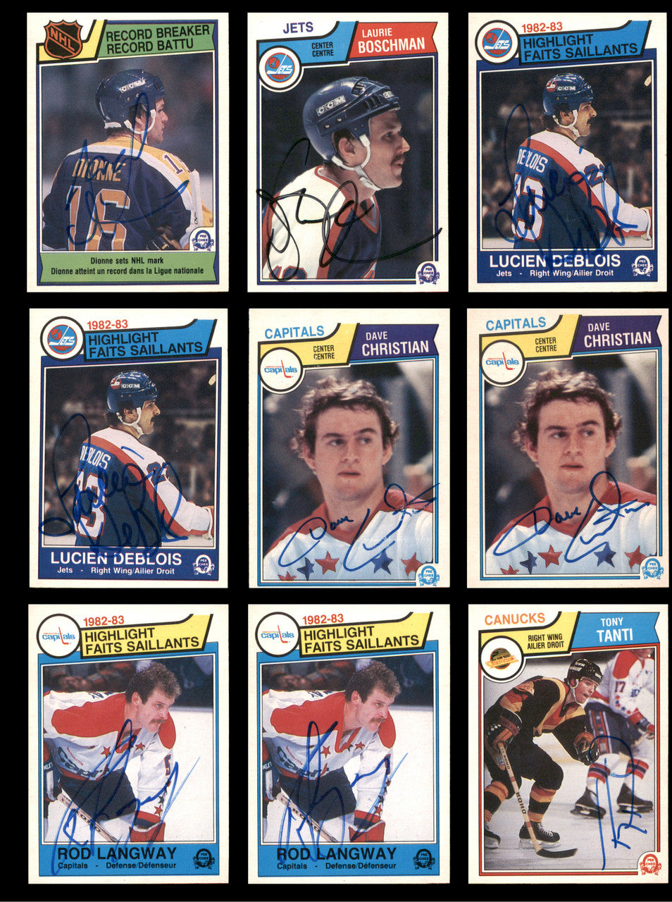 1983-84 O-Pee-Chee Hockey Autographed Cards (72 Count Lot) SKU #257861
