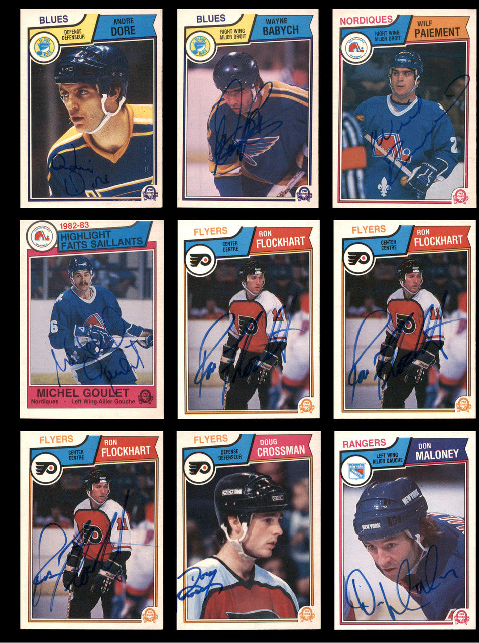 1983-84 O-Pee-Chee Hockey Autographed Cards (72 Count Lot) SKU #257861