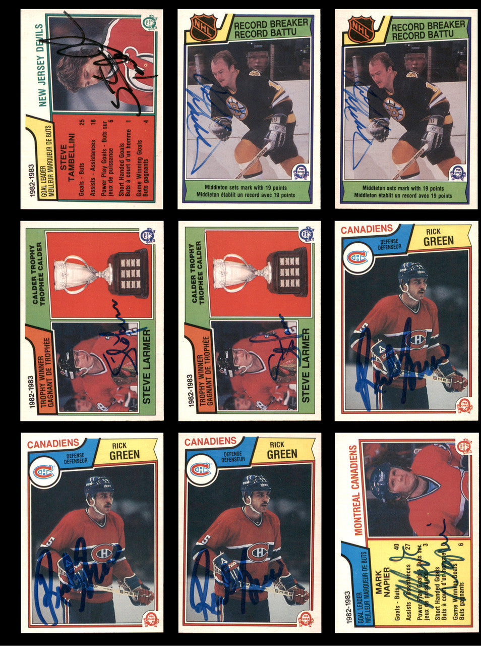 1983-84 O-Pee-Chee Hockey Autographed Cards (72 Count Lot) SKU #257861