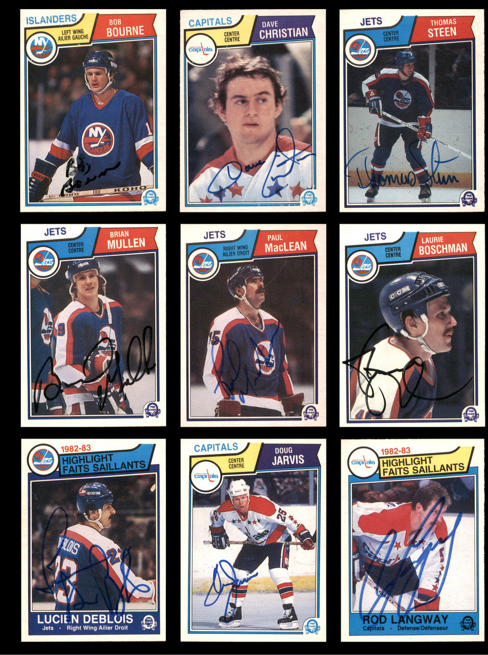 1983-84 O-Pee-Chee Hockey Autographed Cards (72 Count Lot - All Different) SKU #257862