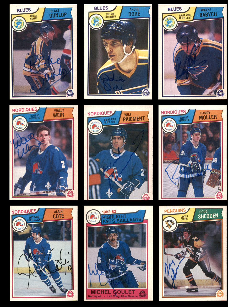 1983-84 O-Pee-Chee Hockey Autographed Cards (72 Count Lot - All Different) SKU #257862