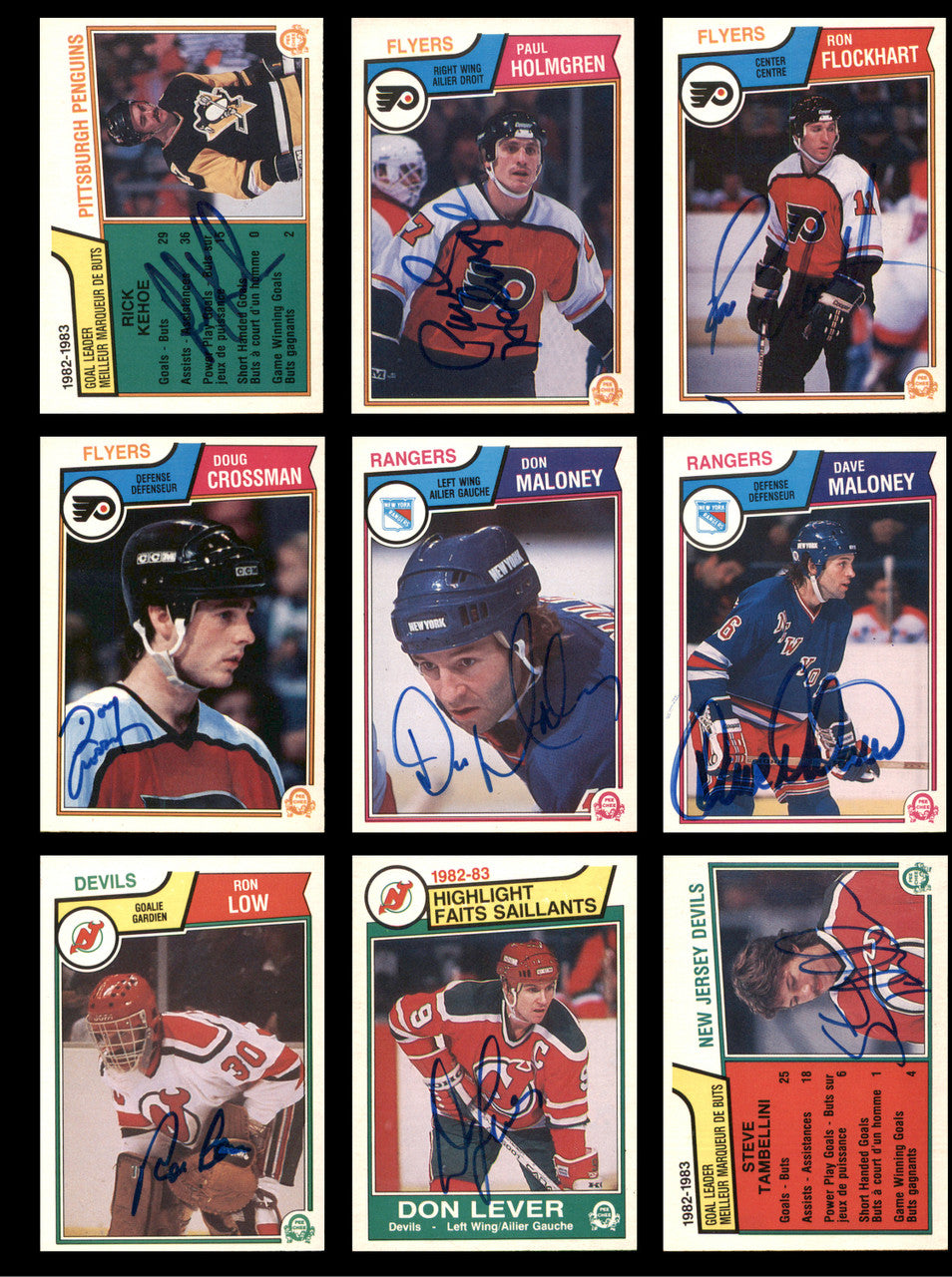 1983-84 O-Pee-Chee Hockey Autographed Cards (72 Count Lot - All Different) SKU #257862