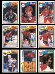 1983-84 O-Pee-Chee Hockey Autographed Cards (72 Count Lot - All Different) SKU #257862