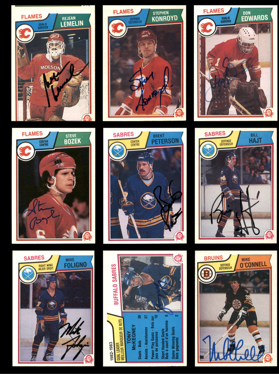 1983-84 O-Pee-Chee Hockey Autographed Cards (72 Count Lot - All Different) SKU #257862