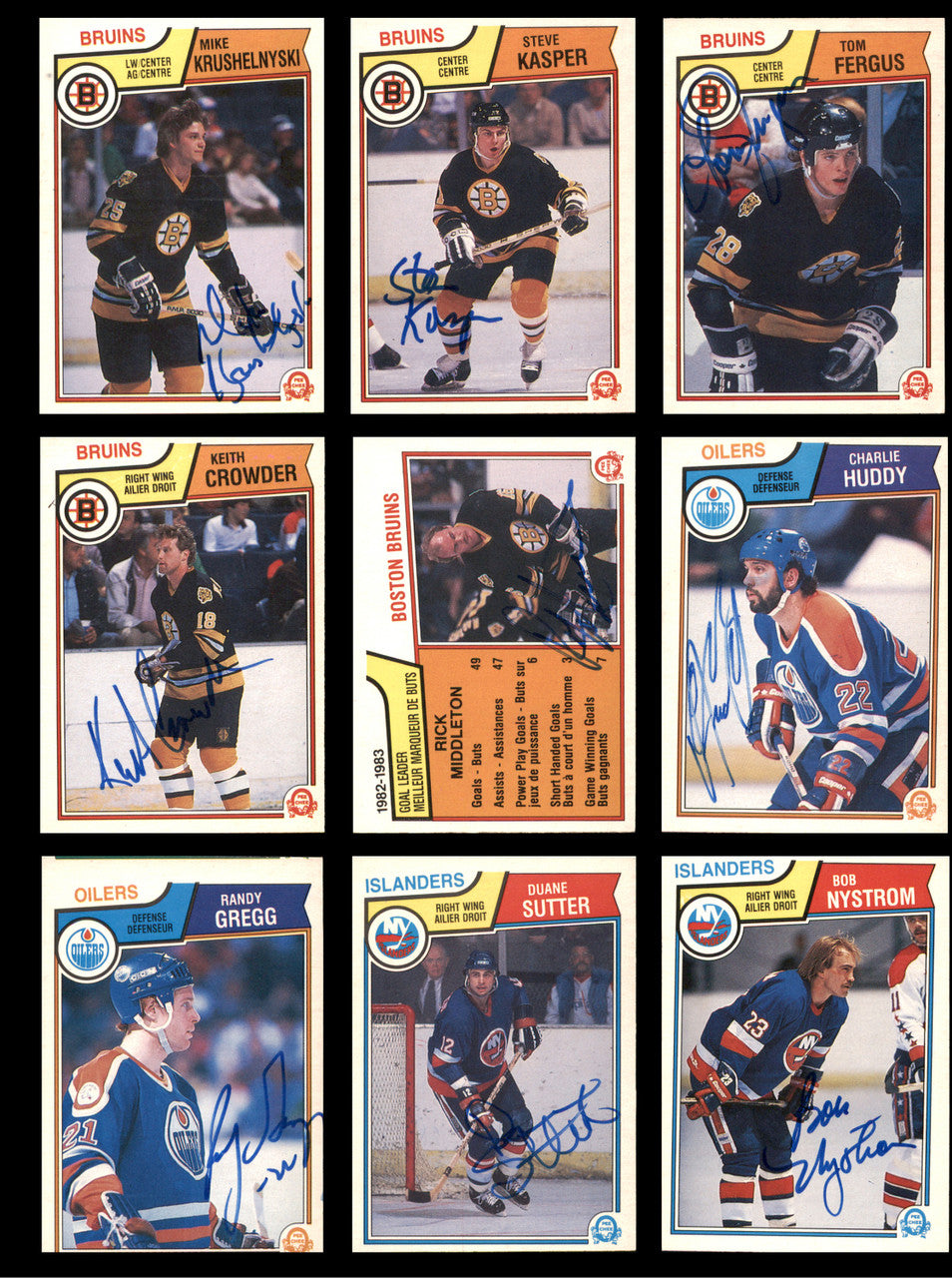 1983-84 O-Pee-Chee Hockey Autographed Cards (72 Count Lot - All Different) SKU #257862