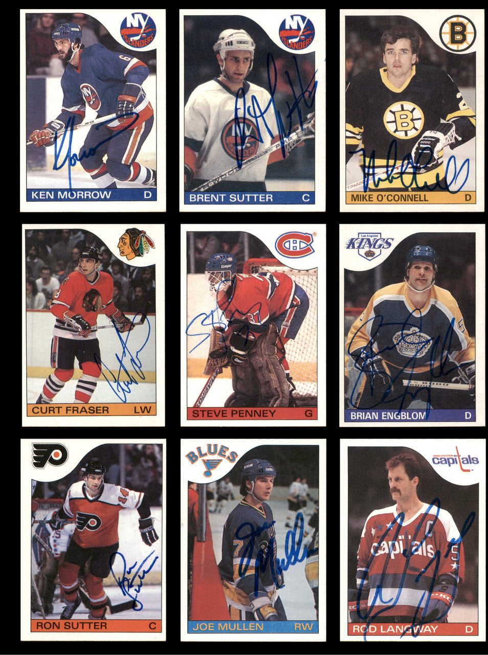 1985-86 Hockey Autographed Cards (96 Count Lot - All Different) SKU #257864