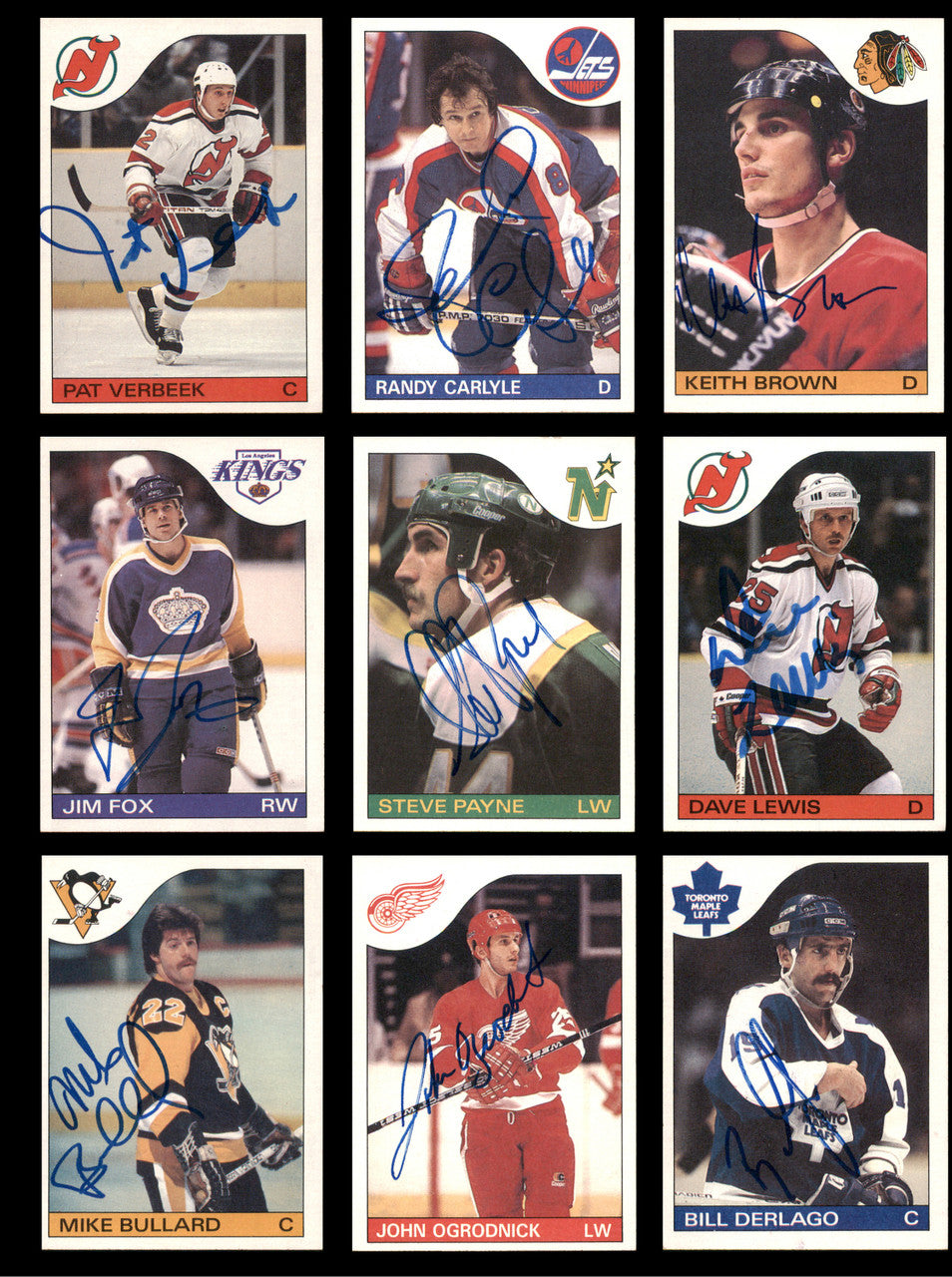 1985-86 Hockey Autographed Cards (96 Count Lot - All Different) SKU #257864