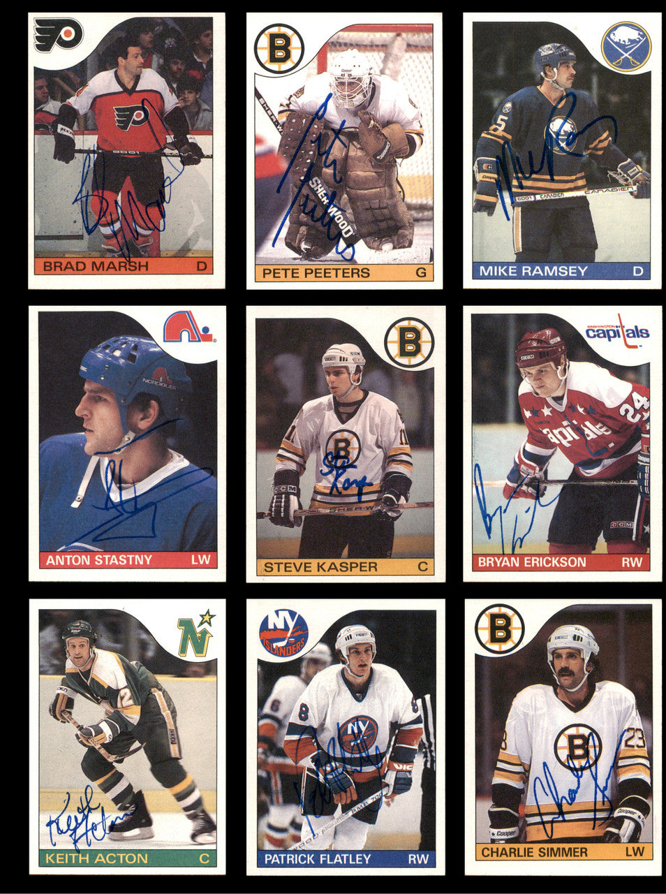 1985-86 Hockey Autographed Cards (96 Count Lot - All Different) SKU #257864