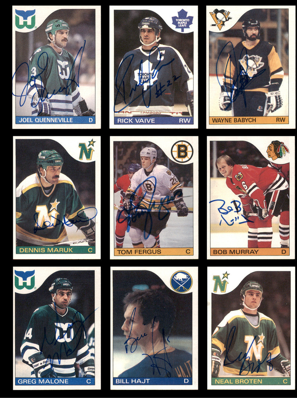 1985-86 Hockey Autographed Cards (96 Count Lot - All Different) SKU #257864