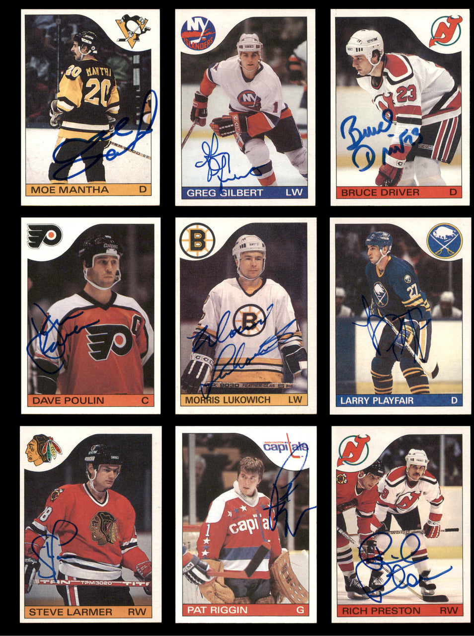 1985-86 Hockey Autographed Cards (96 Count Lot - All Different) SKU #257864