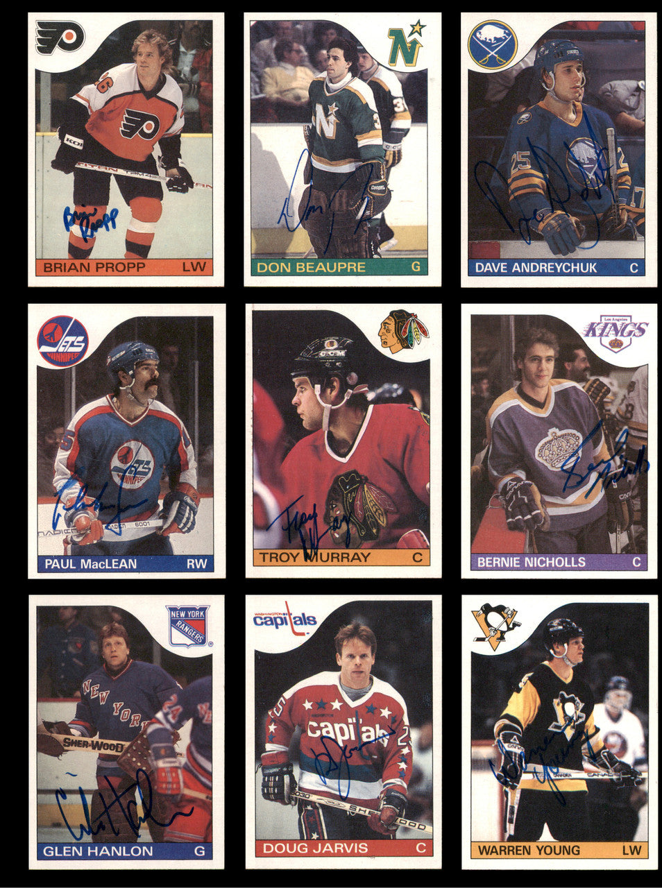 1985-86 Hockey Autographed Cards (96 Count Lot - All Different) SKU #257864