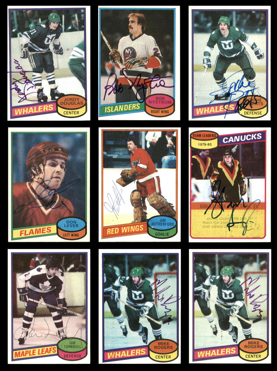 1980-81 Topps Hockey Autographed Cards (84 Count Lot) SKU #257867
