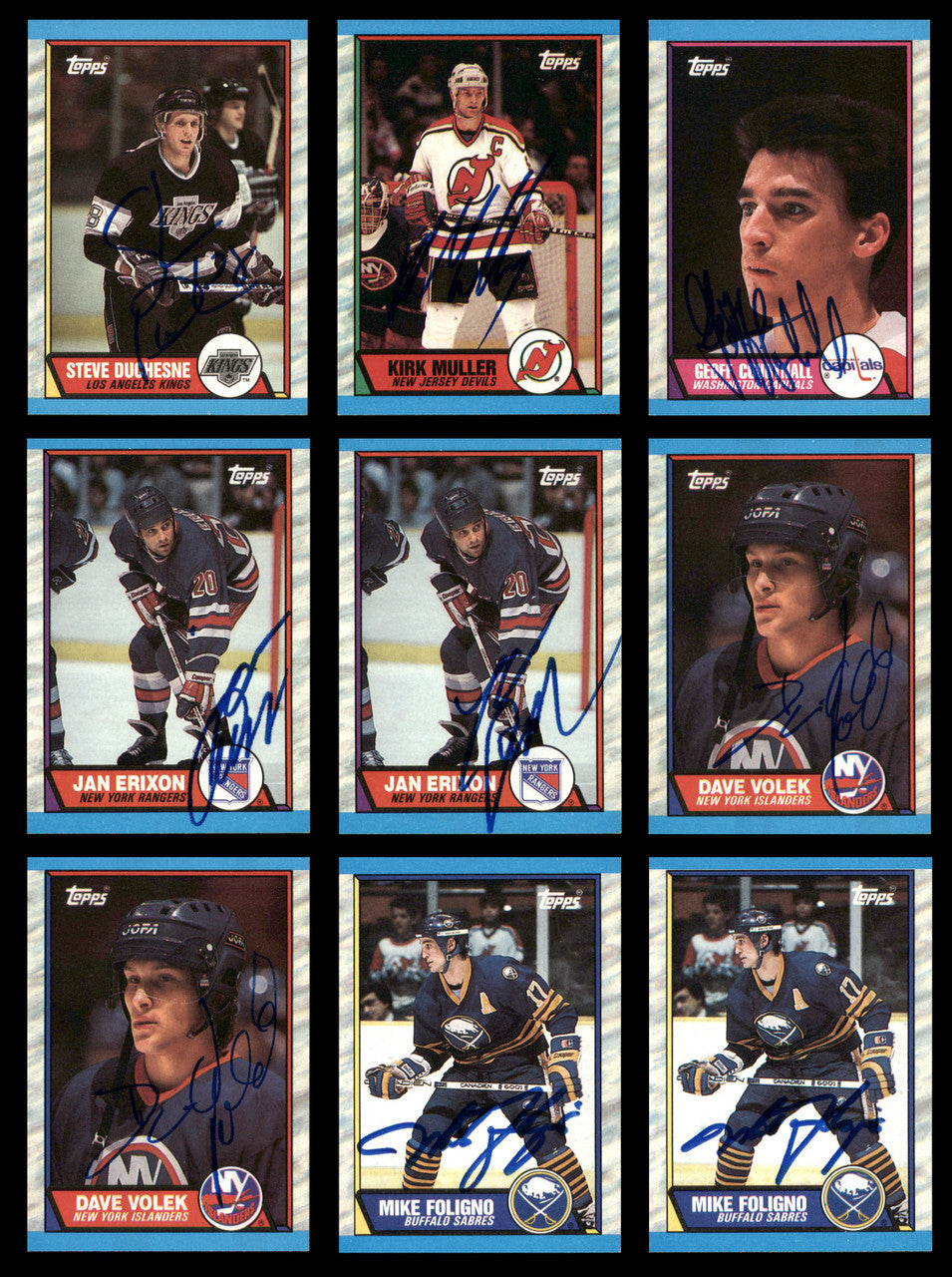 1989-90 Topps Hockey Autographed Cards (56 Count Lot) SKU #257869