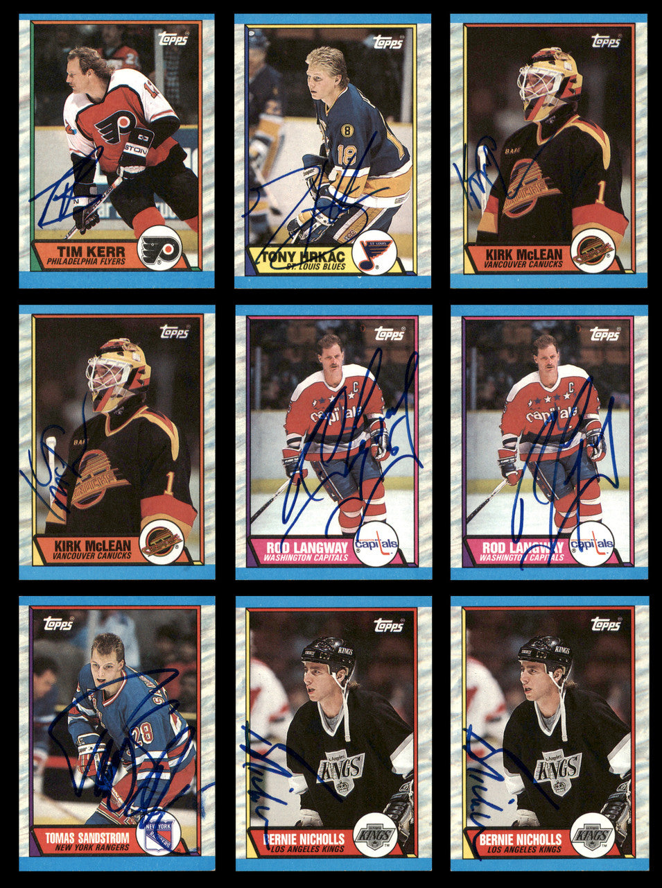 1989-90 Topps Hockey Autographed Cards (56 Count Lot) SKU #257869