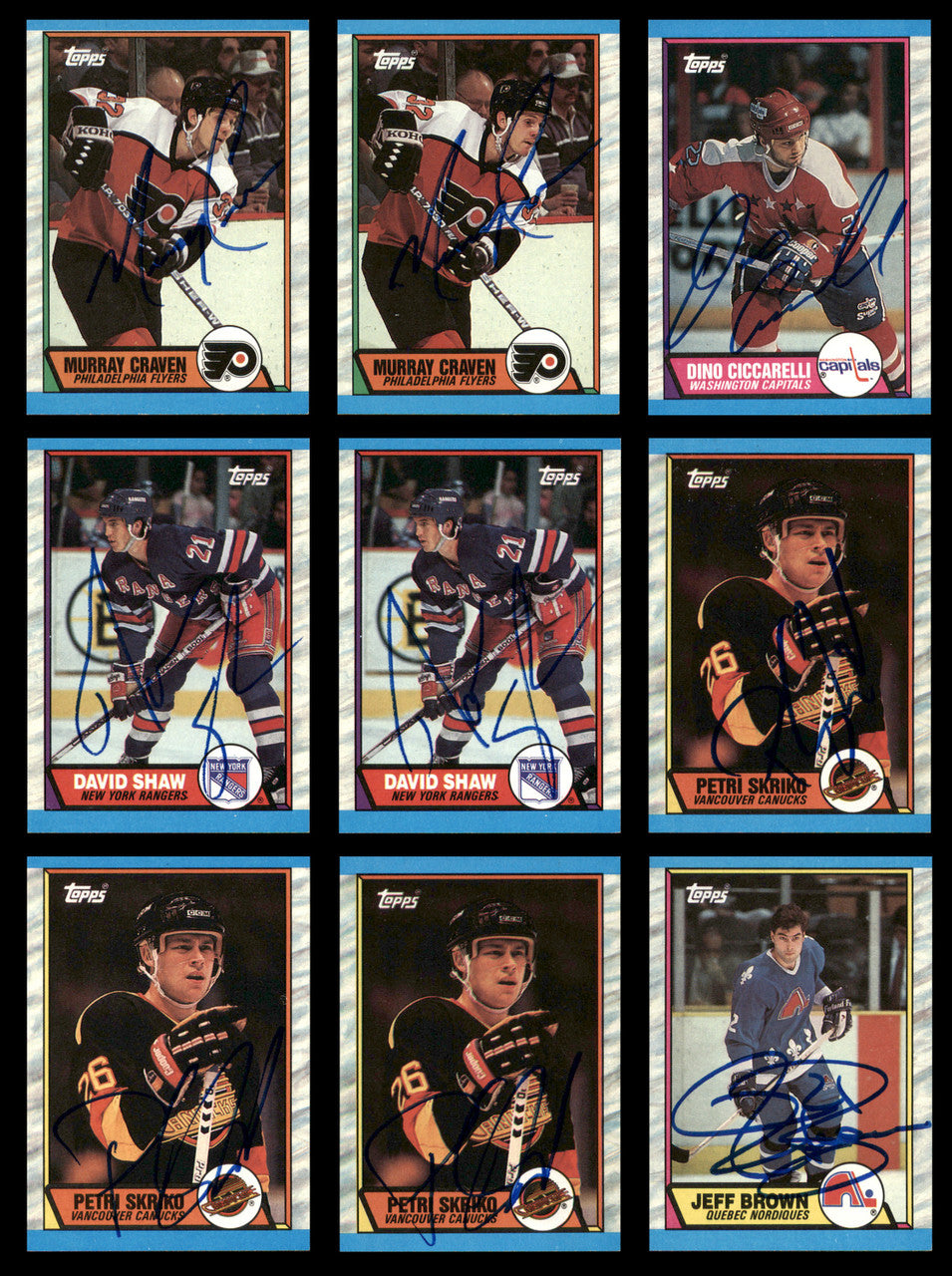 1989-90 Topps Hockey Autographed Cards (56 Count Lot) SKU #257869