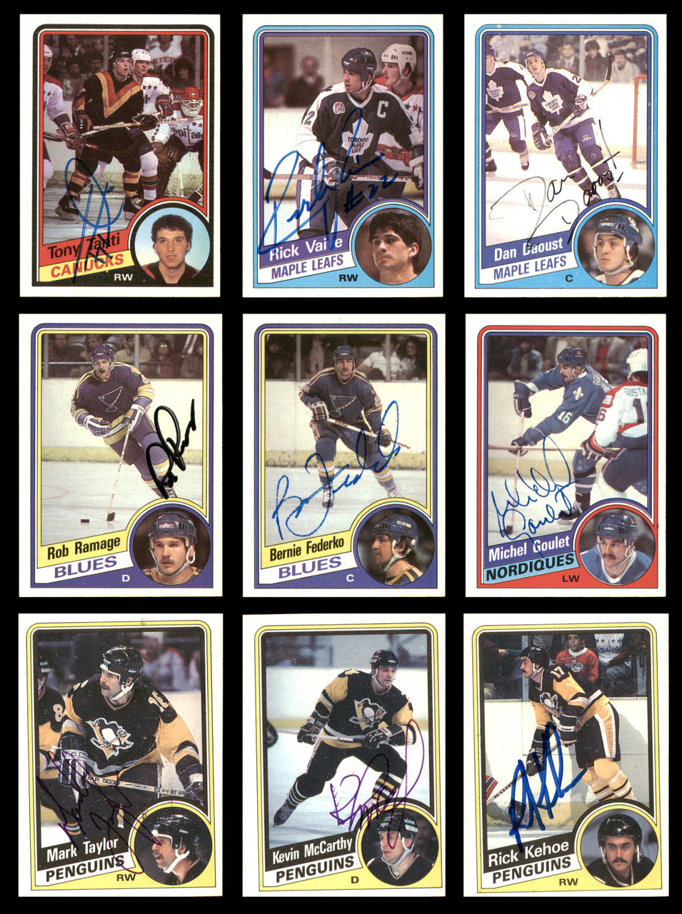 1984-85 Topps Hockey Autographed Cards (71 Count Lot - All Different) SKU #257874