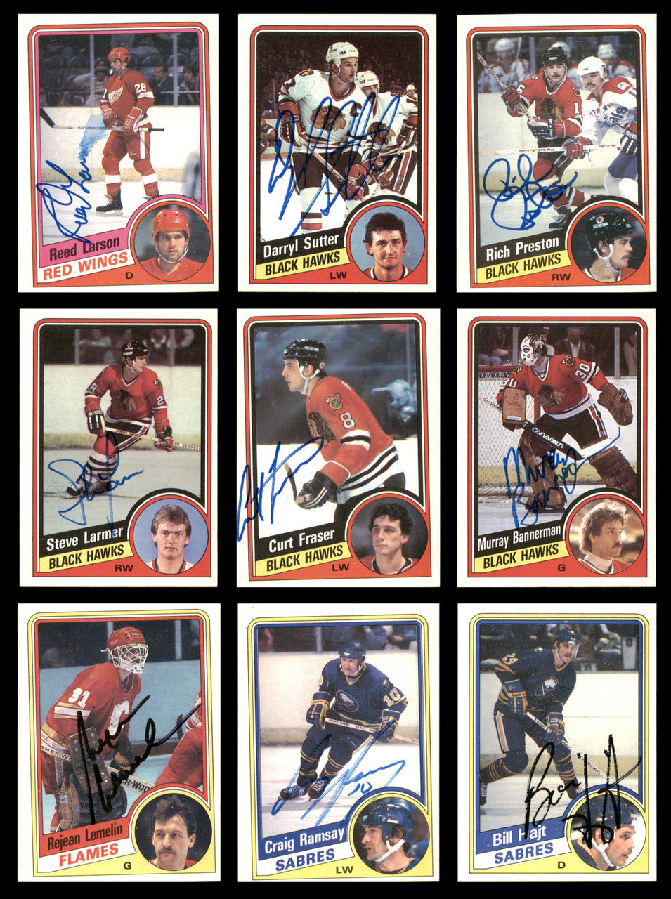 1984-85 Topps Hockey Autographed Cards (71 Count Lot - All Different) SKU #257874