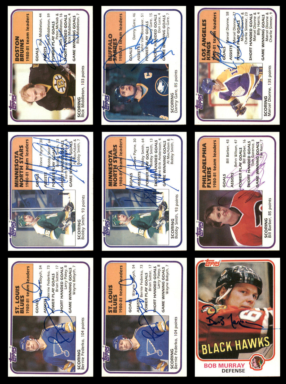 1981-82 Topps Hockey Autographed Cards (31 Count Lot) SKU #257878