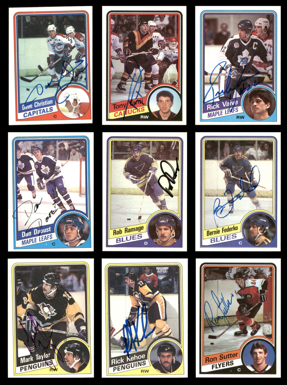 1984-85 Topps Hockey Autographed Cards (57 Count Lot - All Different) SKU #257879