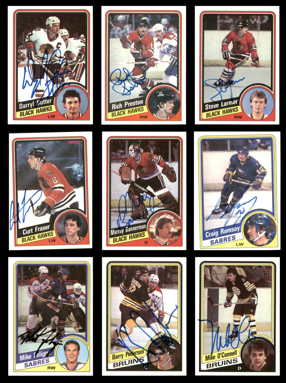 1984-85 Topps Hockey Autographed Cards (57 Count Lot - All Different) SKU #257879