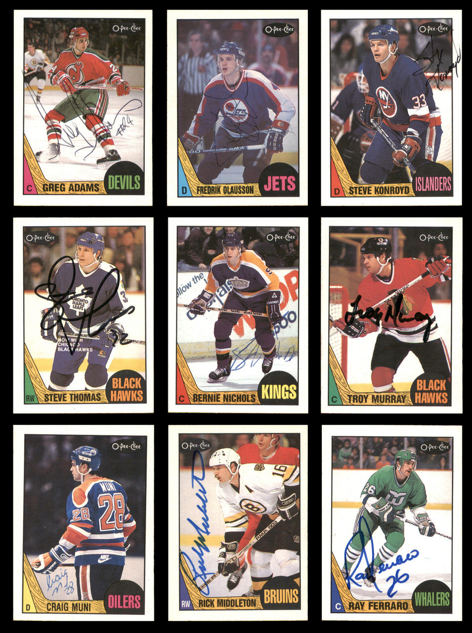1981-1990 Hockey Autographed Cards (67 Count Lot) SKU #257882