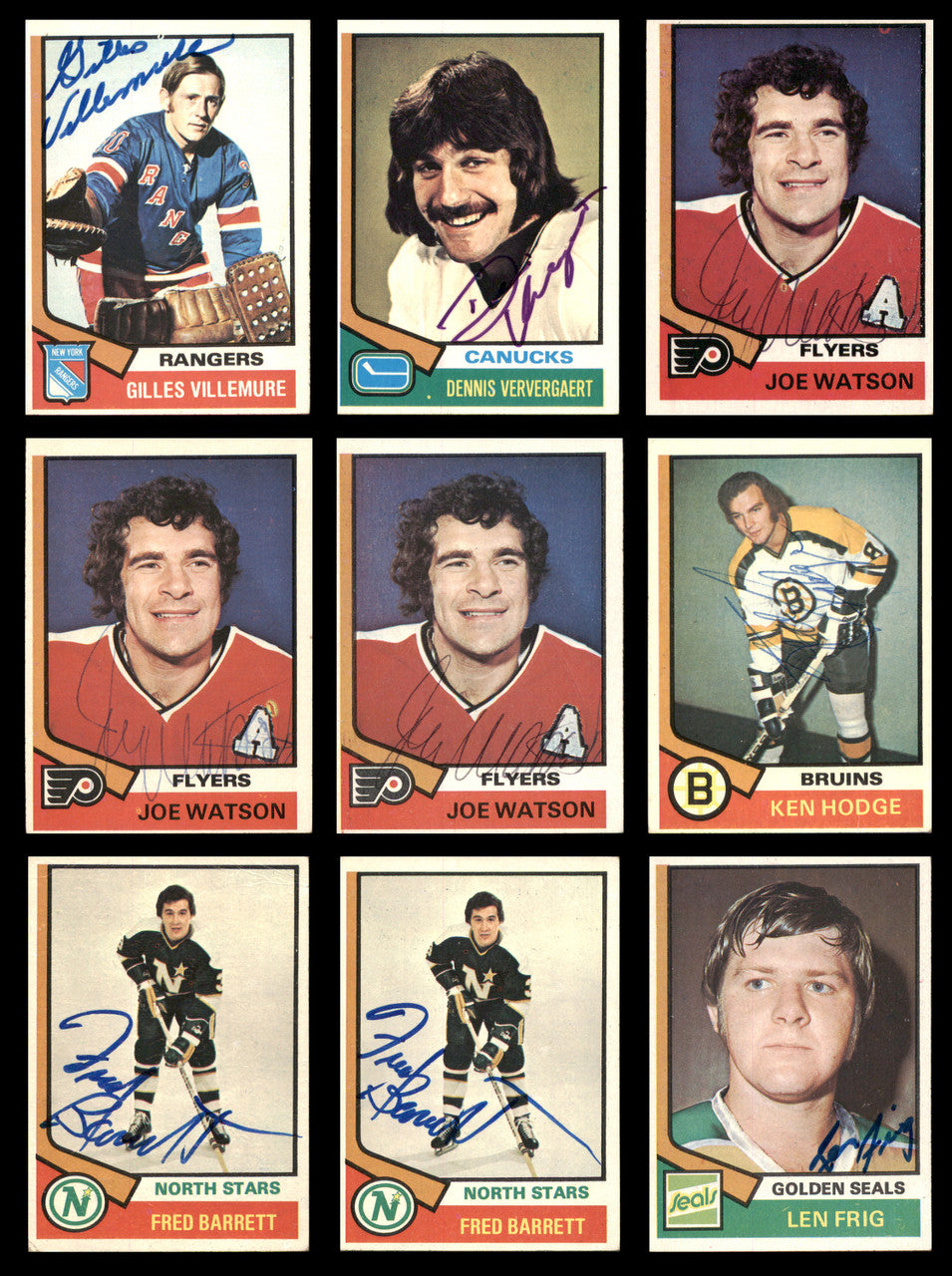 1974-75 Topps Hockey Autographed Cards (38 Count Lot) SKU #257883