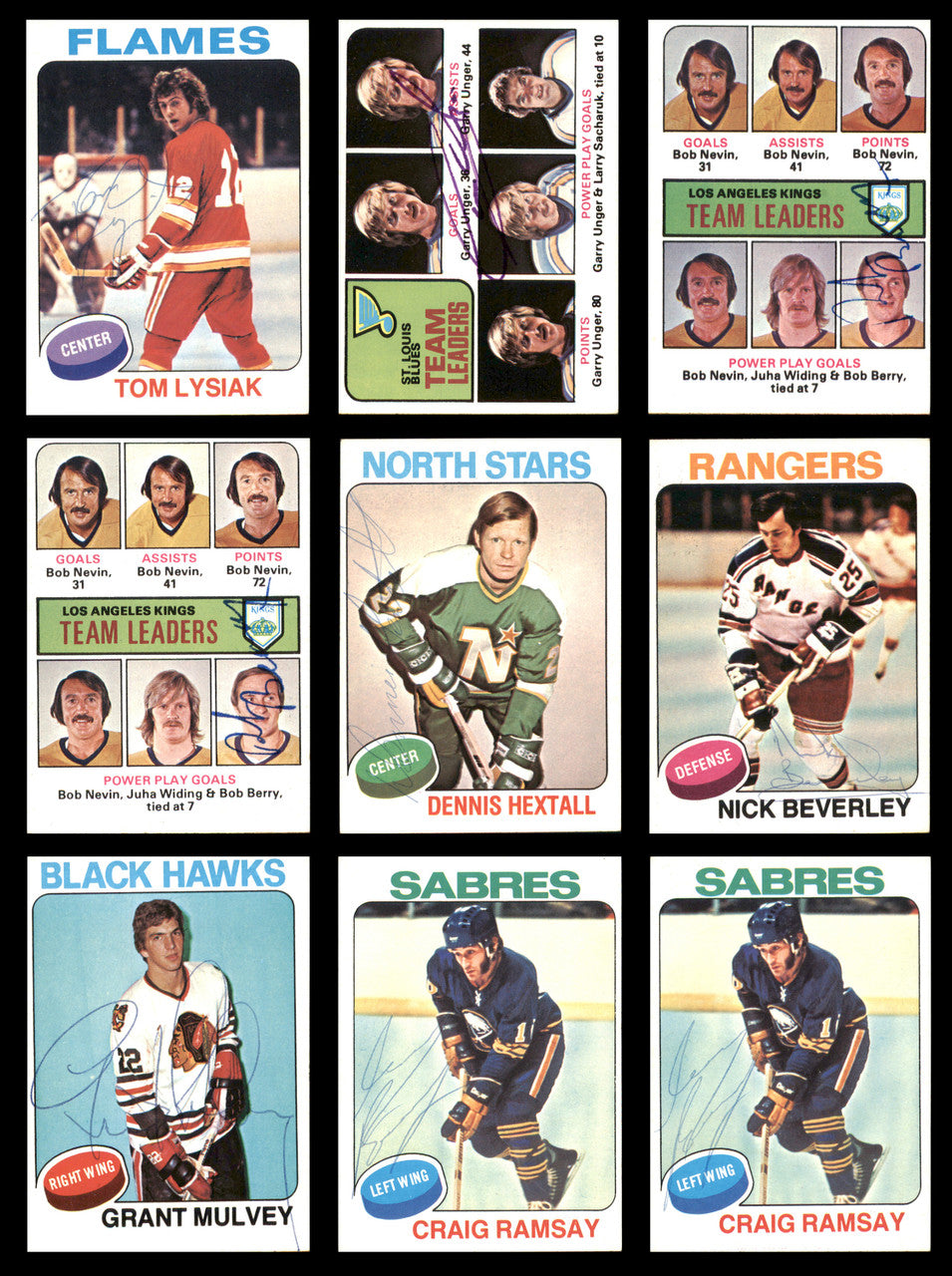 1975-76 Topps Hockey Autographed Cards (40 Count Lot) SKU #257886